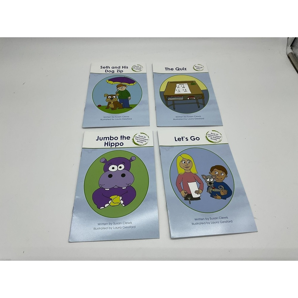 IMSE Decodable Readers Lot 4 Clewis Seth & His Dog Zip Quiz‎ Jumbo Hippo Go PB